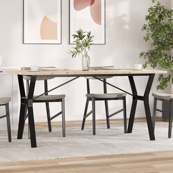 vidaXL Jedálenský stolík v tvare Y 160x80x75,5 cm borovica a oceľ