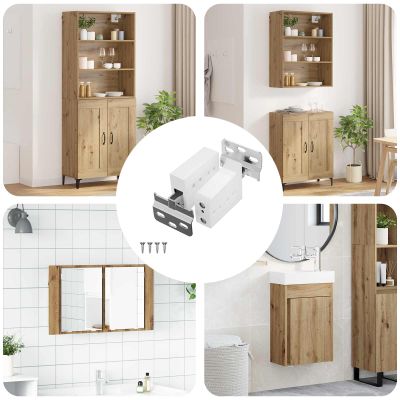 vidaXL Závesná konzola na skrinku 261 pcs Biela 70 x 48 x 19 mm