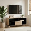 vidaXL TV skrinka 100x33x46 cm, mangový masív