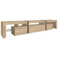 vidaXL TV skrinka s LED svetlami dub sonoma 215 x 36,5 x 40 cm