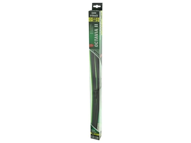 Ploché stierače COMPASS FLAT SET 610+480 mm GREEN OCT II