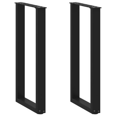 vidaXL Nohy ku konzolovému stolu v tvare U, 2 ks, čierne, 28 x (72-73) cm, oceľové