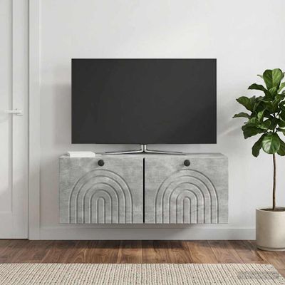 vidaXL Nástenná TV skrinka Nástenný Betónovo sivá 78,5 x 31 x 30 cm