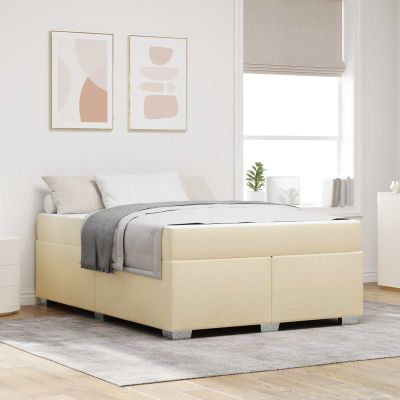 vidaXL Rám postele s matracmi Krémová 160 x 200 cm látka