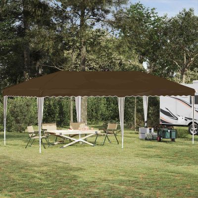 vidaXL Prístrešok na párty 575 x 290 x 245 cm Sivohnedá