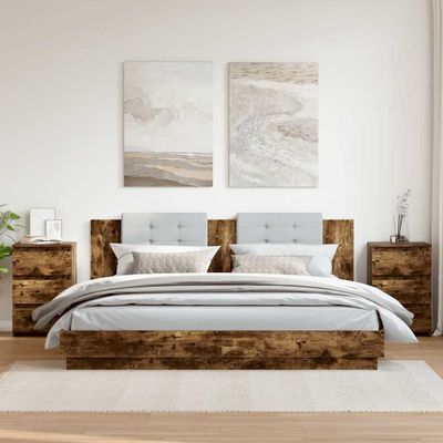 vidaXL Nočné stolíky 2 ks údený dub 40x35x62,5 cm spracované drevo