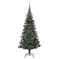 vidaXL Umelý predsvietený vianočný stromček Zelená 120 cm PVC a kov