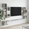 vidaXL Nástenná polica na TV Betónovo sivá 180 x 15 x 94 cm