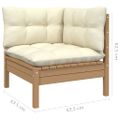 vidaXL 5-dielna záhradná súprava s vankúšmi medovo-hnedá borovica