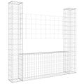 vidaXL Železný gabiónový kôš v tvare U s 2 stĺpmi 140x20x150 cm