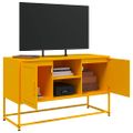 vidaXL TV skrinka horčicovožltá 100,5x39x60,5 cm oceľ