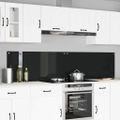 vidaXL Kuchynský obklad 2 ks Čierna 110 x 50 cm tvrdené sklo
