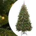 vidaXL Umelý vianočný stromček 210 cm 300 LED Teplá biela PVC a oceľ