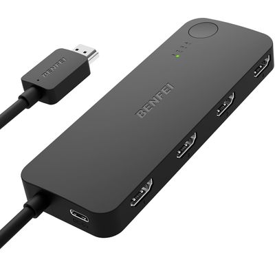 Prepínač BENFEI HDMI 4 porty 4K 60Hz 2K 144Hz HDCP 2.3 čierny