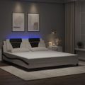 vidaXL Rám postele Viana s LED bez matraca biely a čierny 180x200 cm