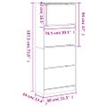 vidaXL Botník so 4 výklopnými zásuvkami dub sonoma 80x34x187,5 cm