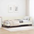 vidaXL Rohový rám postele s čelnou doskou Krémová 90 cm x 200 cm Zamat
