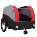 vidaXL Vozík za bicykel, čierno červený 30 kg, železo
