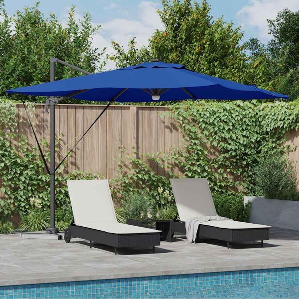 vidaXL Roma Parasol Modrá 286 x 284 x 270 cm Hliník a polyester