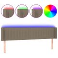 vidaXL Čelo postele s LED sivohnedé 163x16x78/88 cm látka