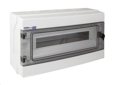 Rozvodný štít RH-18 NEO pre fotovoltaiku plast. / IP65 / 1000V DC / 500V AC / 1x18 stenný / prehliadateľné dvere