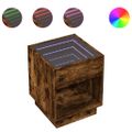 vidaXL Konferenčný stolík s nekonečnými LED dymový dub 40x40x50 cm