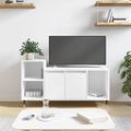 vidaXL TV skrinka biela 100x35x55 cm spracované drevo
