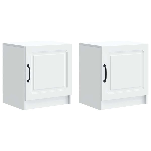 vidaXL Nočný stolík 2 pcs Biela 43 x 34,5 x 47 cm Kompozitné drevo