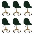 3086108 vidaXL Swivel Dining Chairs 6 pcs Dark Green Velvet(3x333498)
