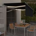 vidaXL Automatická markíza tienidlo&LED&senzor vetra 4x3m antracitová