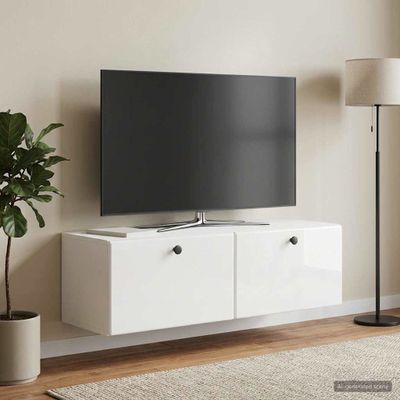 vidaXL Nástenná TV skrinka 98 x 31 x 30 cm Biela s vysokým leskom
