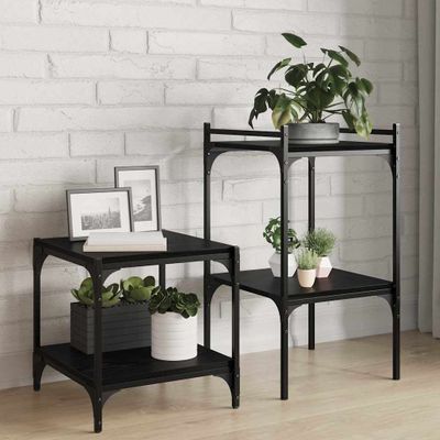 vidaXL Polica na knihy 4 pcs Čierny 40 x 40 x 1,5 cm Kompozitné drevo