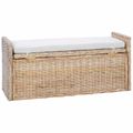 vidaXL Úložná lavička GENDT Prírodná 110 x 40 x 50 cm Ratan