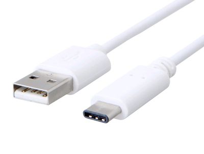 Kábel C-TECH USB 2.0 AM na Type-C kábel (AM/CM), 1m, biely