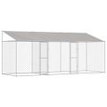 vidaXL Klietka pre psa s strechou Strieborná 600 x 200 x 256 cm