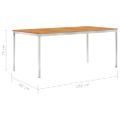 vidaXL Záhradný jedálenský stôl 180x90x75 cm, akáciový masív, oceľ