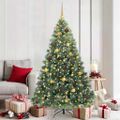 vidaXL Umelý vianočný stromček s 300 LED-i Zelená 180 cm PE a PVC