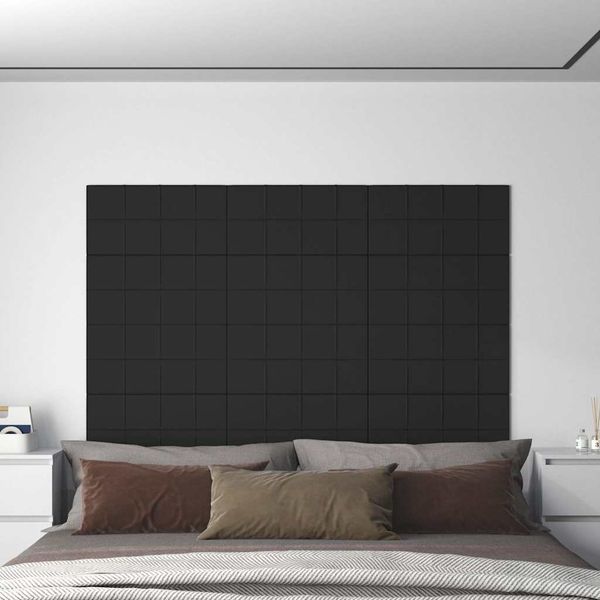 vidaXL Nástenné panely 12 ks čierne 60x30 cm látka 2,16 m²