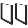 vidaXL Nohy k jedálenskému stolu v tvare U, 2 ks, čierne, 100 x (72-73) cm, oceľové