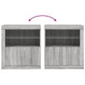 vidaXL Komoda s LED svetlami sivá sonoma 60,5x37x67 cm
