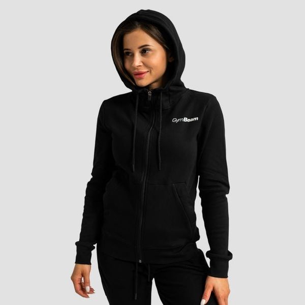 Dámska mikina so zipsom Limitless Black - GymBeam, veľkosť XL, veľkosť oblečenia XL