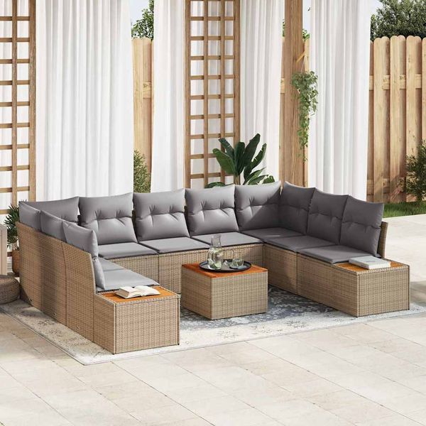 vidaXL Súprava záhradných pohoviek 5 pcs Beige a svetlo šedá Polyratan