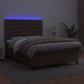 vidaXL Boxspring posteľ s matracom a LED hnedá 140x190 cm umelá koža