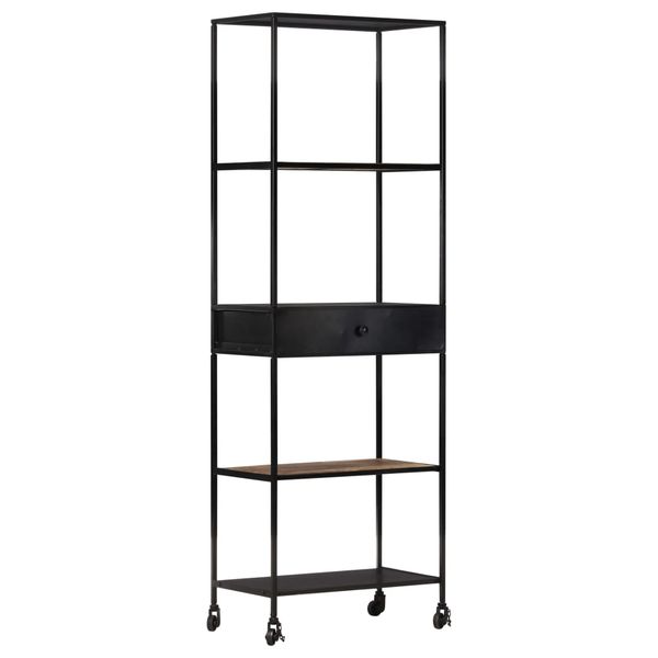 vidaXL Knižnica 60x35x180 cm surové mangovníkové drevo a železo