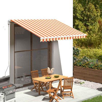 vidaXL Náhradná látka na markízu, žlto-oranžová, 350x250 cm, polyester