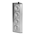 ORNO VIRONE FS-3 Povrchová rohová zásuvka 3x 230V, 2xUSB, nerez