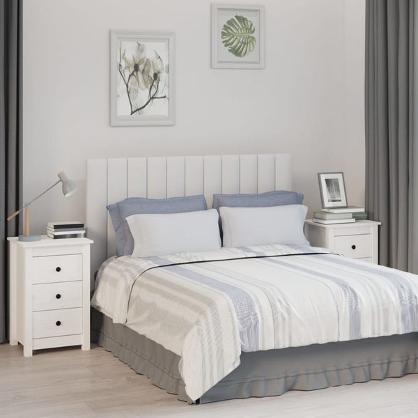 vidaXL Nočné stolíky 2 ks biele 40x35x61,5 cm masívne borovicové drevo