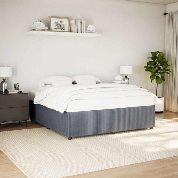 vidaXL Posteľ bez matraca tmavosivá 200x200 cm zamat