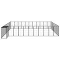 vidaXL Ohrádka pre psov 46 panelov čierna 50x100 cm práškovaná oceľ
