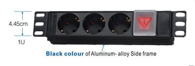 10'' napájací panel OC 3x230V-2m PPO Black
